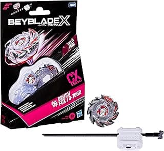 BEY Blade X Brush Fox J 9-70GR CX Starter Pack Set, Takara Tomy Attack Type Top and Launcher